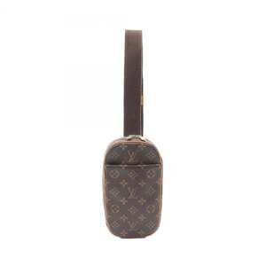 LOUIS VUITTON Authentic Brown Monogram Leather Pochette Fanny Pack